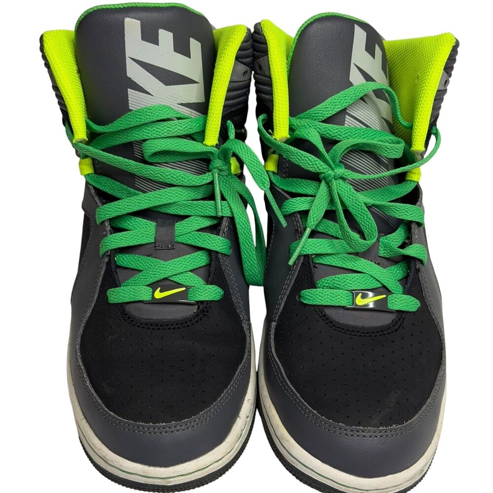 Nike Court Invader High Top Sneakers Basketball Shoes Boys Gray Green 7 Y - Picture 5 of 14